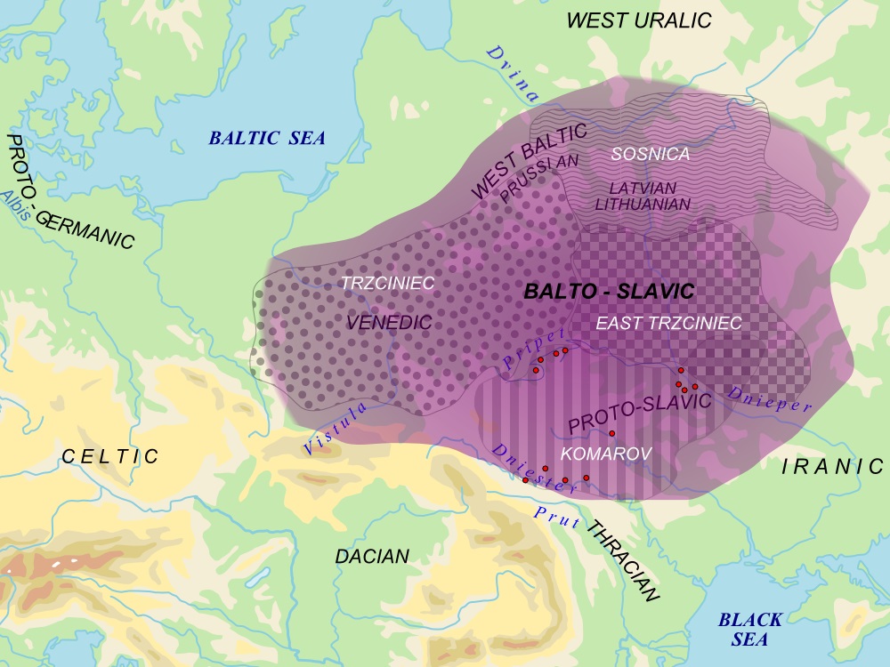 Территория балто-славянской языковой общности
